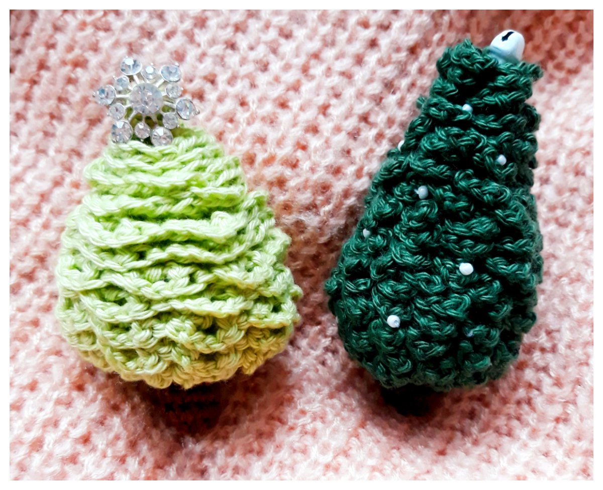 Blog-Inhaltsbild für 'Zweierlei Weihnachtsbäumchen, kostenlose Häkelanleitung'